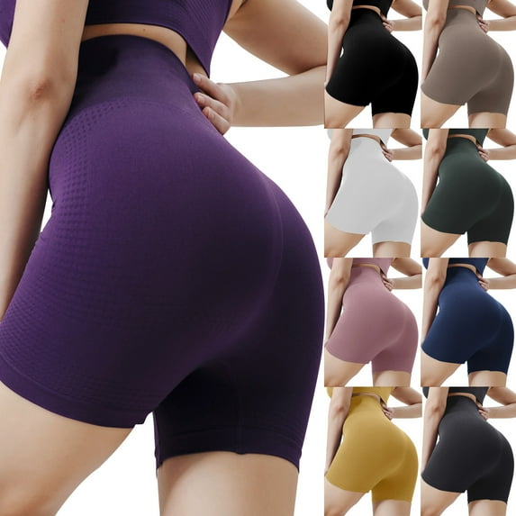 Elainilye Fashion Workout Shorts Women High Waist Yoga Shorts Shaping Shorts Comfort Breathable Shapewear Quick-Drying Gym Shorts,Gray
