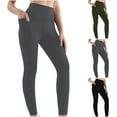 thumbnail image 1 of Elainilye Fashion Yoga Pants Women with Pockets High Waisted Tummy Control Workout Running Yoga Pants Leggings,Black, 1 of 4