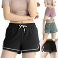 thumbnail image 1 of Elainilye Fashion Yoga Shorts Women Versatile Elastic Loose Quick-drying Fitness Running Casual Pant Gym Shorts Women,Green, 1 of 7