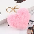 thumbnail image 1 of Elainilye Faux Fur Plush Heart Shape Keychain Pendant, Soft Fluffy Key Ring Book Bag Charm, Cute Bag Accessory for Backpacks, Purses, Luggage Decor, School Supplies, Daily Use, 1 of 6