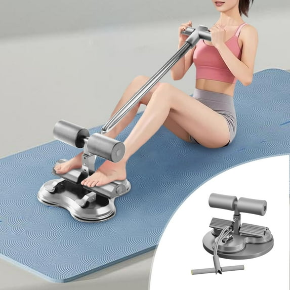 Elainilye Fitness Sit-up Exercise Equipment, Arm Abs Workout & Leg Stretching Device, Multi-functional Ab Trainer with Suction Cup & Resistance Band, Three Levels of Height Adjustment