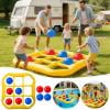 Elainilye Floating Toss Game Pineapple Inflatable Toss Toy 10 Balls Outdoor Beach Pool Party Toy for Adults Teens