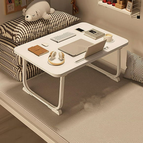 Elainilye Foldable Adjustable Bed Tray with Integrated Cup Holder and Card Slot, Multi-angle Breakfast Tabletop Solution for Bedroom Snacking, Laptop Work, Movie Watching Activities