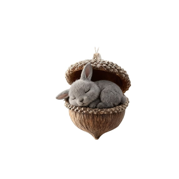 Elainilye Forest Animal Acorn Christmas Ornaments, Woodland Themed Hanging Decor for Christmas Tree and Home Decoration