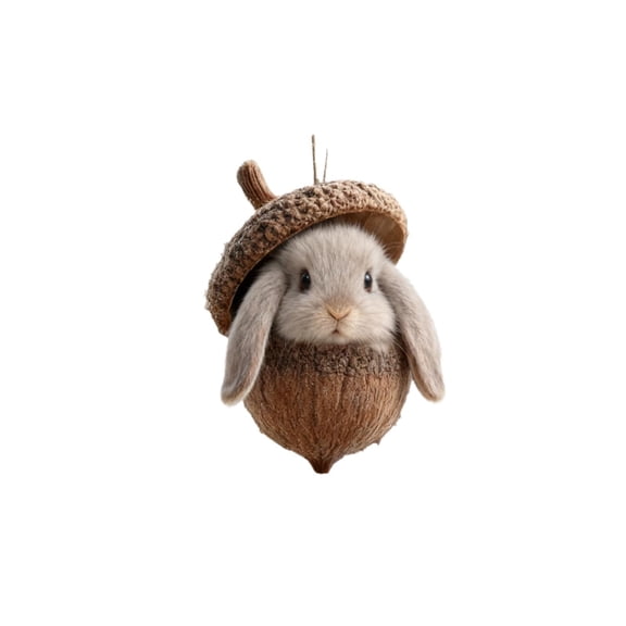 Elainilye Forest Animal Acorn Christmas Ornaments, Woodland Themed Hanging Decor for Christmas Tree and Home Decoration