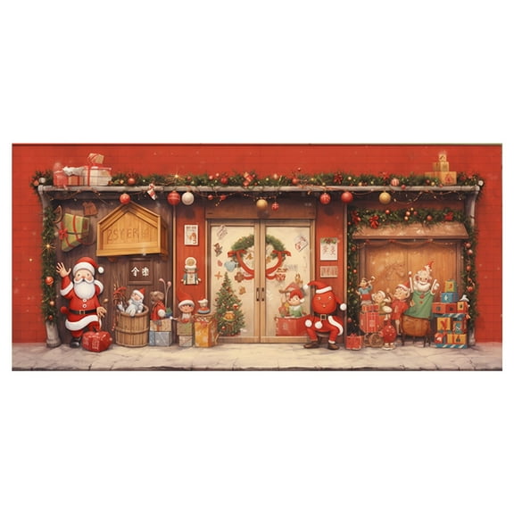 Elainilye Garage Door Banners Christmas Extra Large Outdoor Holiday Party Decoration Fabric Hanging Backcloth for Front Porch Yard Festive Decor