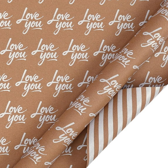 Elainilye Gift Wrapping Paper Double Sided Watercolor Design Thick Paper Rolls for Festival Party Birthday Christmas Valentine's Day Present Packaging DIY Crafts