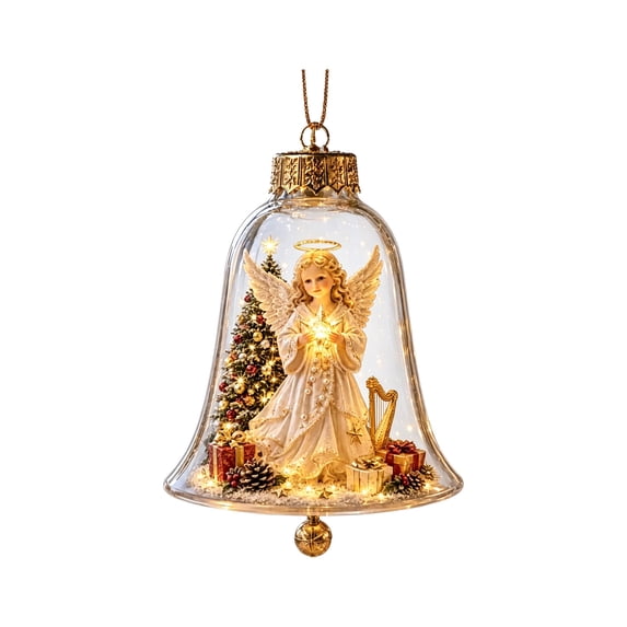 Elainilye Glowing Christmas Story Ornament, 1PC Mini Holiday Scene Ornament with Warm LED Light, Festive Keepsake for Tree, Mantel & Christmas Decor