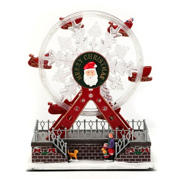Elainilye Glowing Music Ferris Wheel Christmas Ornament for Decoration Gift Giving and Holiday Party Supplies