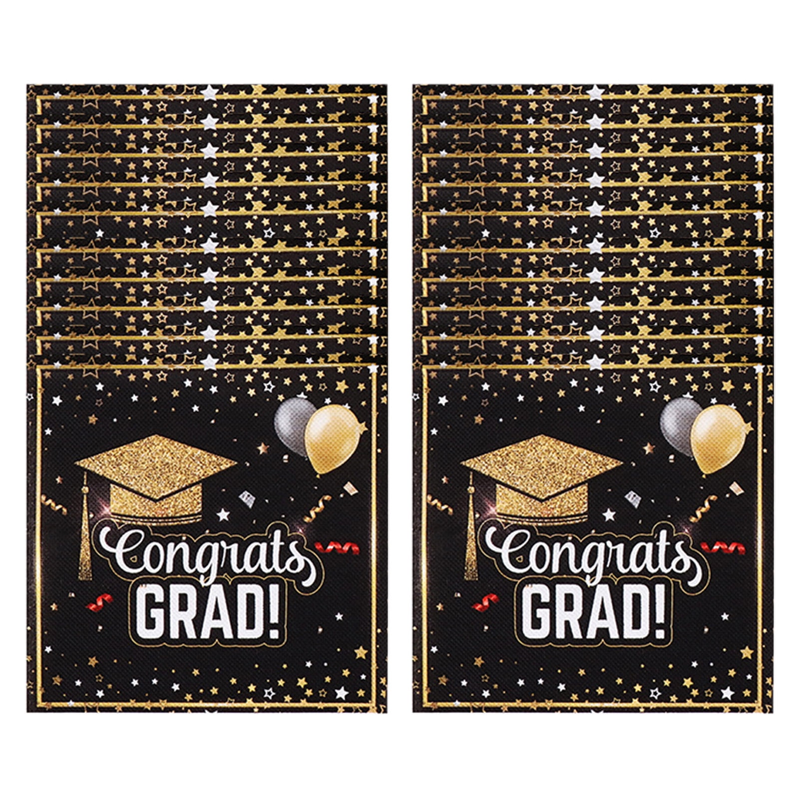 Elainilye Graduation Party Napkins, 20 Pack Black Gold Disposable ...