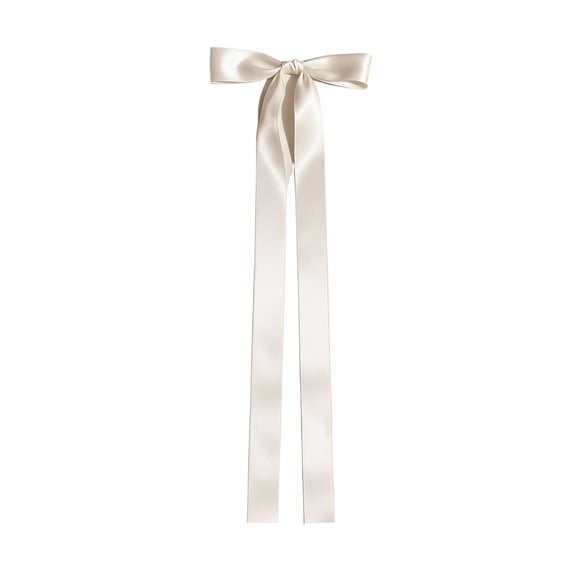 Elainilye Hair Clip with Extra Long Ribbon and Large Bow, Back of Head Hair Accessory for Girls, Decorative Headdress for Everyday and Party Style