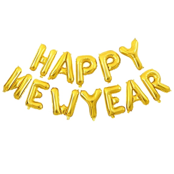 Elainilye Happy New Year Foil Balloon, 16 Inch Festival Party Scene Decoration Supplies for Birthday Celebration Decor