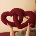 thumbnail image 1 of Elainilye Heart Pillow Red Teddy Knot Design for Wedding Bedding Bedroom Sofa Decorative Romantic Gift Home Decor Accent, 1 of 6