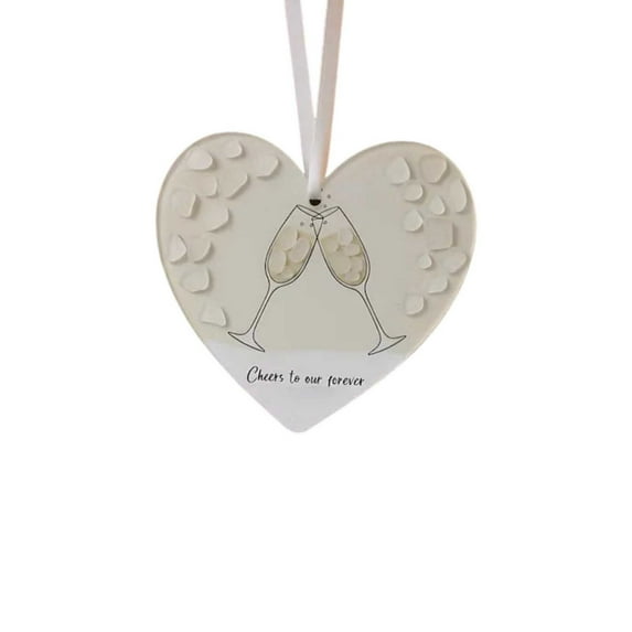 Elainilye Heart Shaped Sea Glass Friendship Ornament for Christmas Tree Hanging Decor Holiday Gift Keepsake 3 Inch Size with Random Color String