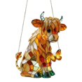 thumbnail image 1 of Elainilye Highland Cow Butterfly Suncatcher, Stained Glass Style Window Hanging, Farm Animal Sun Catcher Ornament for Home Garden Farmhouse Decor, Gift for Cow Lovers, 1 of 8