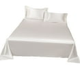 thumbnail image 1 of Elainilye Ice Silk Bedding Set, 3-Piece Cool Bed Sheet Set 180x230cm, Luxurious Soft Polyester Bedding for All Seasons,white,70.86"×90.55", 1 of 9