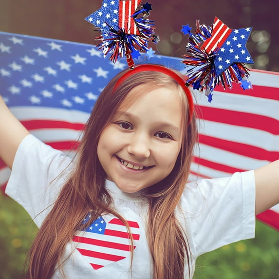Elainilye Independence Day Patriotic Headband, Party Hair Accessory Decor, USA Flag Hair Hoop for Holiday Celebrations, Festive Gatherings, Patriotic Event Accessories
