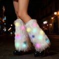 thumbnail image 1 of Elainilye LED Boot Covers White Soft Leg Warmers with Glow Effect for Holiday Outfits Christmas Parties and Winter Events, 1 of 6
