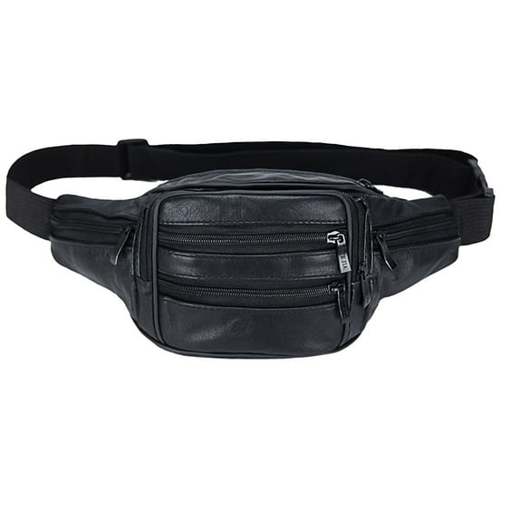 Elainilye Leather Waist Pack With Multiple Compartments, Sporty Fanny Pack Phone Carrier, Hands Free Belt Bag For Running Travel Festivals