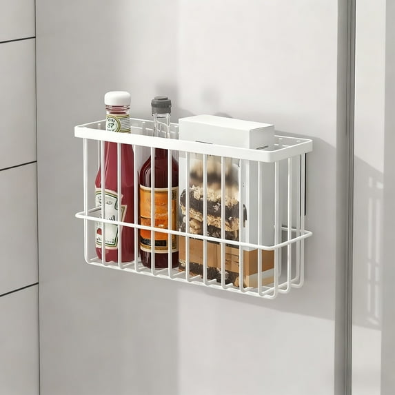 Elainilye Magnetic Basket for Refrigerator Lint Collector Dryer Ball Storage Laundry Room Organizer Kitchen Office Home