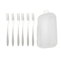 Elainilye Mini Fruit Forks, Stainless Steel Appetizer Forks, Wood Handle Tableware, Small Dessert Utensils Set for Daily Use