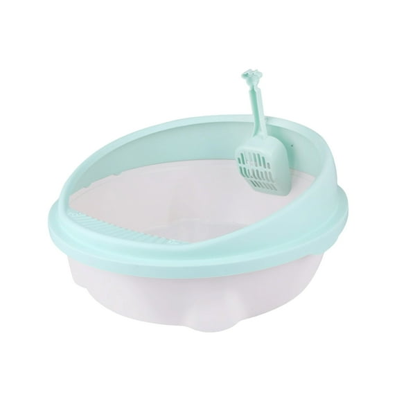 Elainilye Open-Style Pet Litter Box Detachable and Semi-Enclosed for Cats with Included Scoop Anti-Splash Design