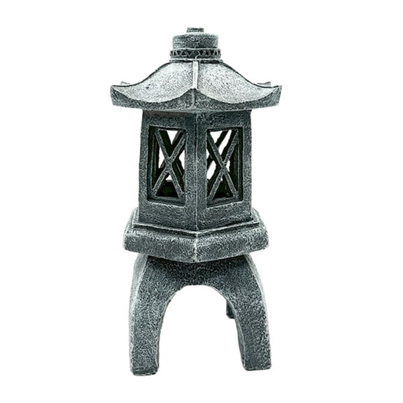 Elainilye Outdoor Solar Pagoda Lamp, Resin Stone Light, Garden Vibes Decoration for Pathway, Yard, Patio Lighting
