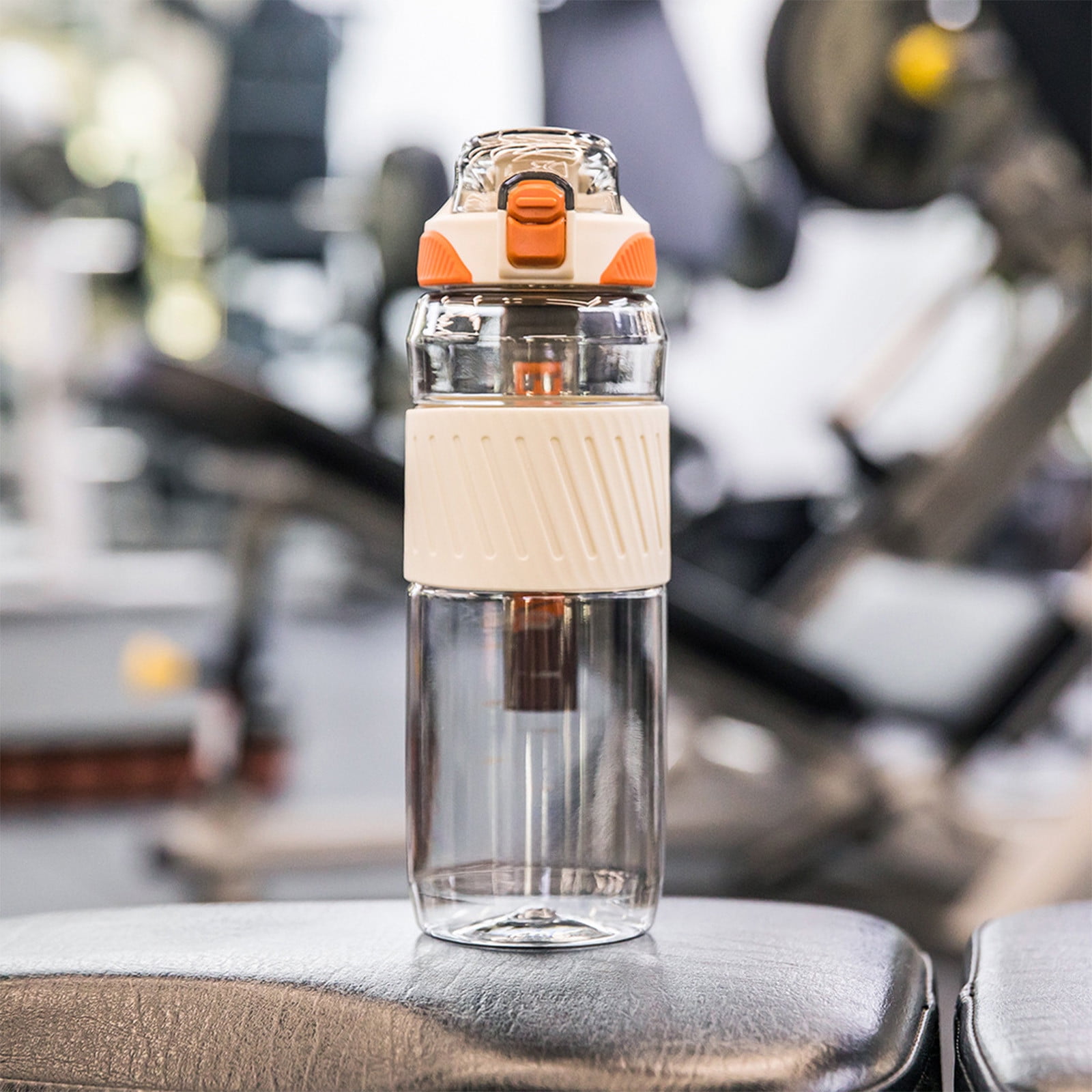 Elainilye Oversized Fitness Water Bottle with Flip-Top Lid, Sweatproof ...