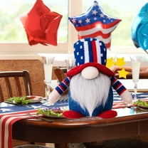 Elainilye Patriotic Gnome Figurines with LED Lights 4th of July Decorations, Holiday-Themed Garden Ornaments for Indoor/Outdoor Use, Festive Centerpieces, Independence Day Party Supplies