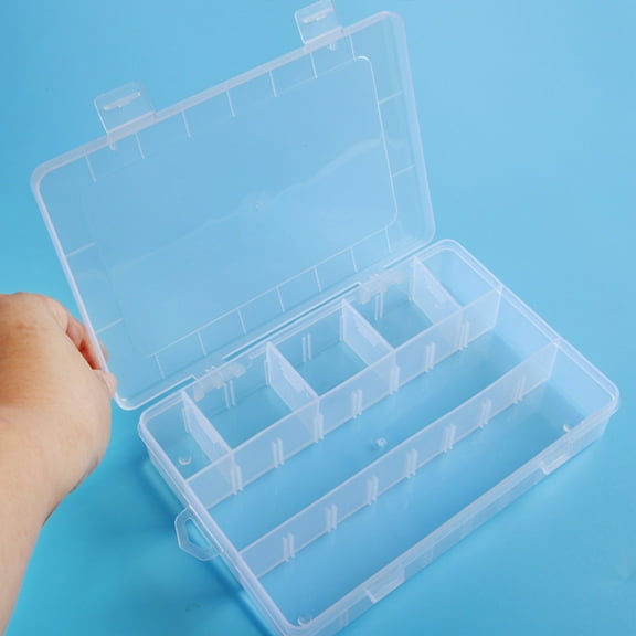 Elainilye Pencil Box, Clear Plastic Stackable Storage Container with Lid for Home Supplies Art Tools Organizer Drawer Divider Makeup Cases​​, White