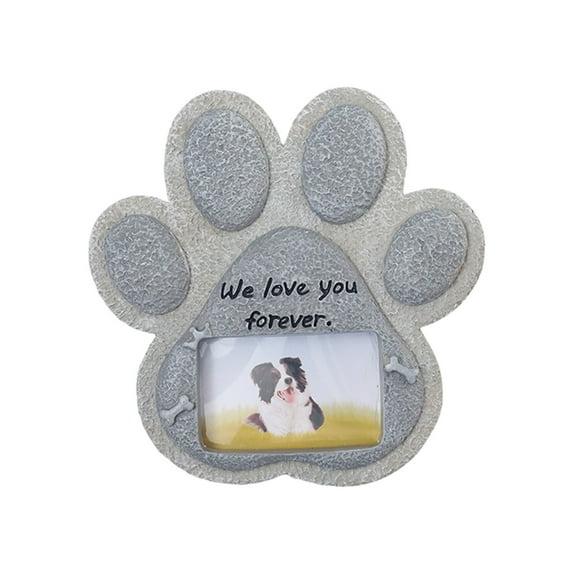 Elainilye Pet Memorial Stone, Grave Marker with Photo Frame, Personalized Garden Decor for Dog Cat Loss