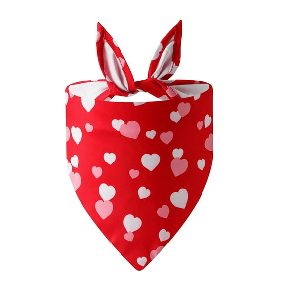Elainilye Pet Scarf Valentine's Day Apparel for Cats and Dogs, Heart Design Tricot Accessory for Pet Fashion, Decorative Scarf for Holidays and Parties, Adjustable Pet Wear for Small Animals