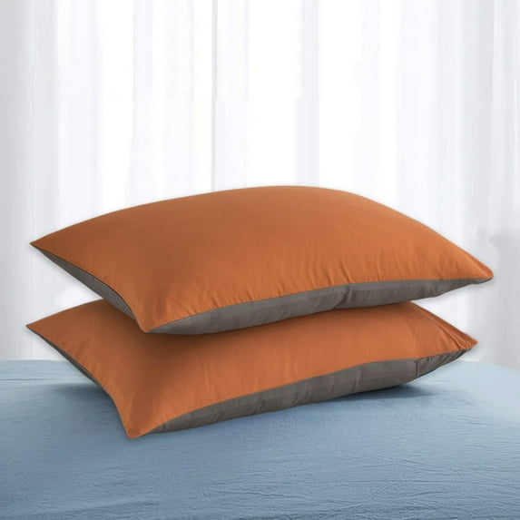 Elainilye Pillow Case Set, 2 Pack Standard Size 20x30 Inch Envelope Closure Pillow Cover - Silky Cotton Blend Pillow Protectors for Queen Size Bed, A