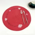 thumbnail image 1 of Elainilye Placemats Round Woven Red Non-Slip for Kitchen Table Holiday Dining Valentine's Day Decor Protection, 1 of 6