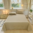 thumbnail image 1 of Elainilye Plain Washed Cotton Bed Sheet and Pillowcase Set Three Piece Queen Size Plain for Holiday Gift Bedroom Linens Home Textile Essentials, 1 of 6