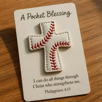 Elainilye Pocket Blessing Baseball Cross Edition Small Religious Token for Sports Fans Graduation Gift Daily Carry Inspiration and Protection