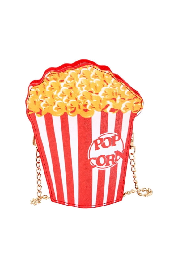 Popcorn Womens Shoulder Bag, Crazy Unusual Pockets Handbag for Girls, Novelty Fashion Bag, Fun Accessory for Costume Party Gifts