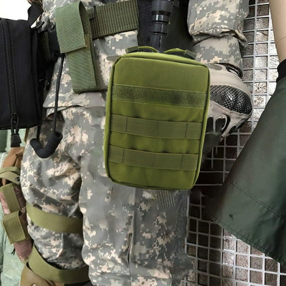 Elainilye Portable Outdoor First Aid Bag, Waterproof Compact Camping Pouch, Multi Functional Divided Storage Bag, for Outdoor Hiking Camping (Only Bag)