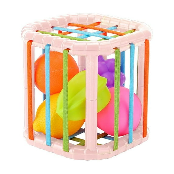 Elainilye Rainbow Elastic Shape Sorter Toy for Babies Fine Motor Skills Activity with Colorful Stretchy Strings Sensory Learning Play for Toddlers Educational Infant Toy