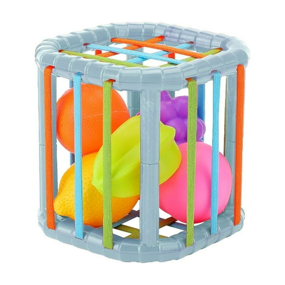 Elainilye Rainbow Elastic Shape Sorter Toy for Babies Fine Motor Skills Activity with Colorful Stretchy Strings Sensory Learning Play for Toddlers Educational Infant Toy