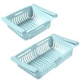 thumbnail image 1 of Elainilye Refrigerator Organizer, Pull-Out Fridge Storage Basket, Adjustable Clear Refrigerator Rack for Food Containers, Universal Freezer Drawer Organizer, Blue, 1 of 5