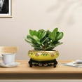 thumbnail image 1 of Elainilye Round Lotus Bowl Planter, Ceramic Lotus Flower Bowl with Stand, Flower Pot for Planting in Water Indoors, Bonsai Bowl Applicable to Succulent Hydroponic Plant Home Decor, 1 of 6