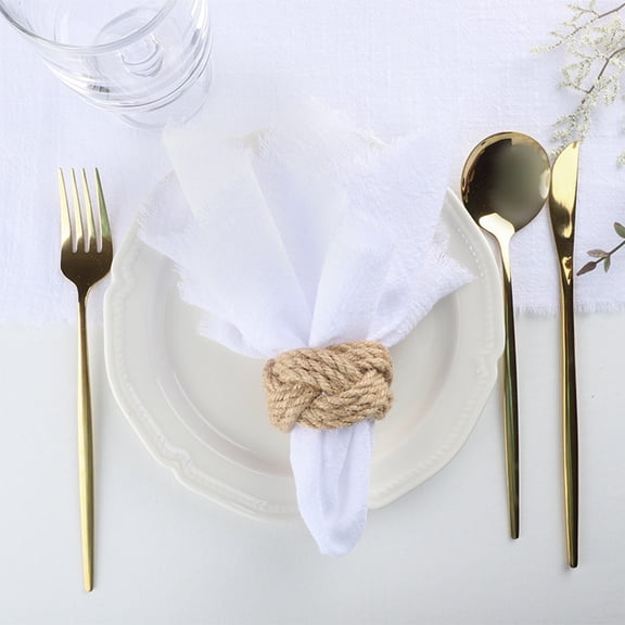 Elainilye Rustic Cotton Napkin Set with Tassel Edging, Reusable Linen-Look Table Linens for Farmhouse Dining, Western Theme Place Settings, Casual Dinner Party Essentials