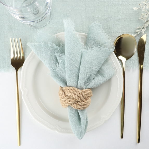 Elainilye Rustic Cotton Napkin Set with Tassel Edging, Reusable Linen-Look Table Linens for Farmhouse Dining, Western Theme Place Settings, Casual Dinner Party Essentials