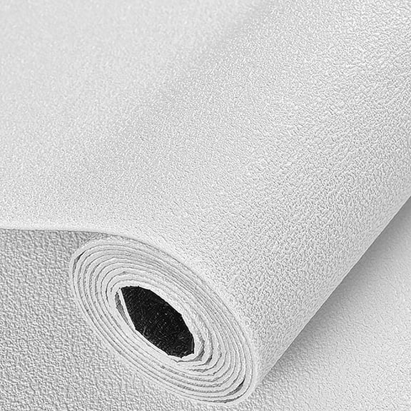 Elainilye Self Adhesive Wallpaper, Patterned Vinyl Peel Stick Paper, Waterproof Backsplash Film, 19.7 Inch x 16.4 Ft Roll, Removable Bedroom Living Room Covering, White