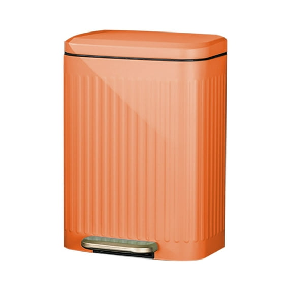 Elainilye Small Bathroom Trash Can with Lid, 2.8 Gallon Large Garbage Can for Cabinet Door, Plastic Waste Basket for Living Room, Toilet, Bedroom, Office Trash Can, Orange