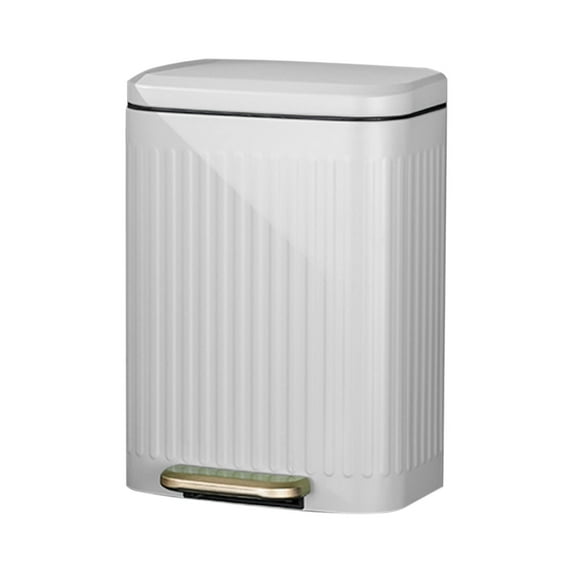 Elainilye Small Bathroom Trash Can with Lid, 2.8 Gallon Large Garbage Can for Cabinet Door, Plastic Waste Basket for Living Room, Toilet, Bedroom, Office Trash Can, White