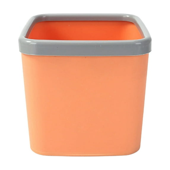 Elainilye Small Trash Can, 1 Gallon Slim Office Garbage Can, Mini Desktop Trash Can, Space-Waste Basket for Bathroom, Living Room, Orange