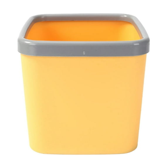 Elainilye Small Trash Can, 1 Gallon Slim Office Garbage Can, Mini Desktop Trash Can, Space-Waste Basket for Bathroom, Living Room, Yellow