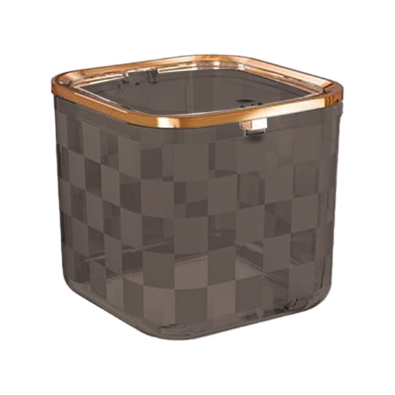 Elainilye Small Trash Can with Lid, 1 Gallon Mosaic Mini Trash Can, Waste Basket for Dormitory, Office, Plastic Trash Can for Living Room, Bathroom, White